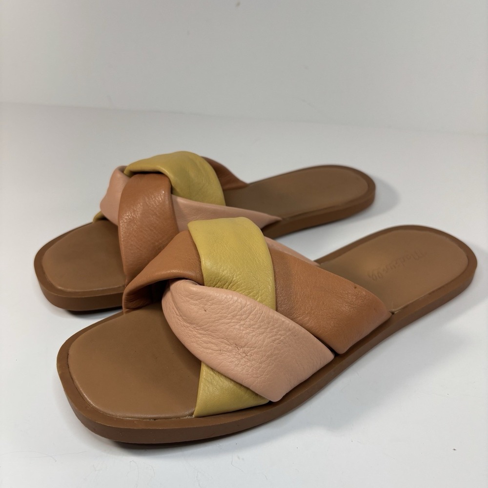 Madewell The Jayna Braided Tan Leather Sandals Size 8